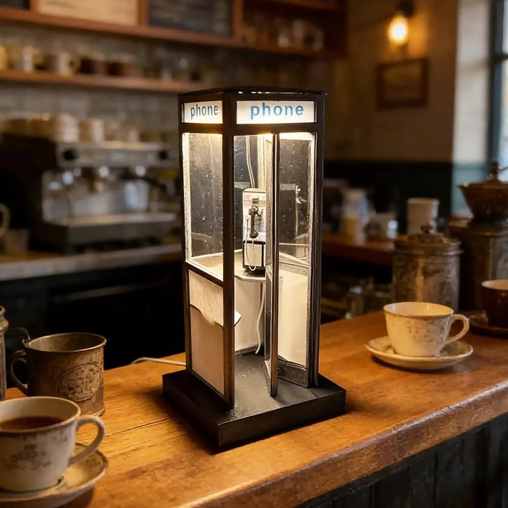 Retro Telephone Booth Decorative Lamp — additional angle