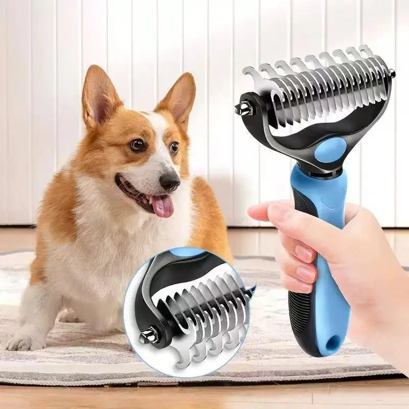 Pet Dematting Undercoat Rake — additional angle