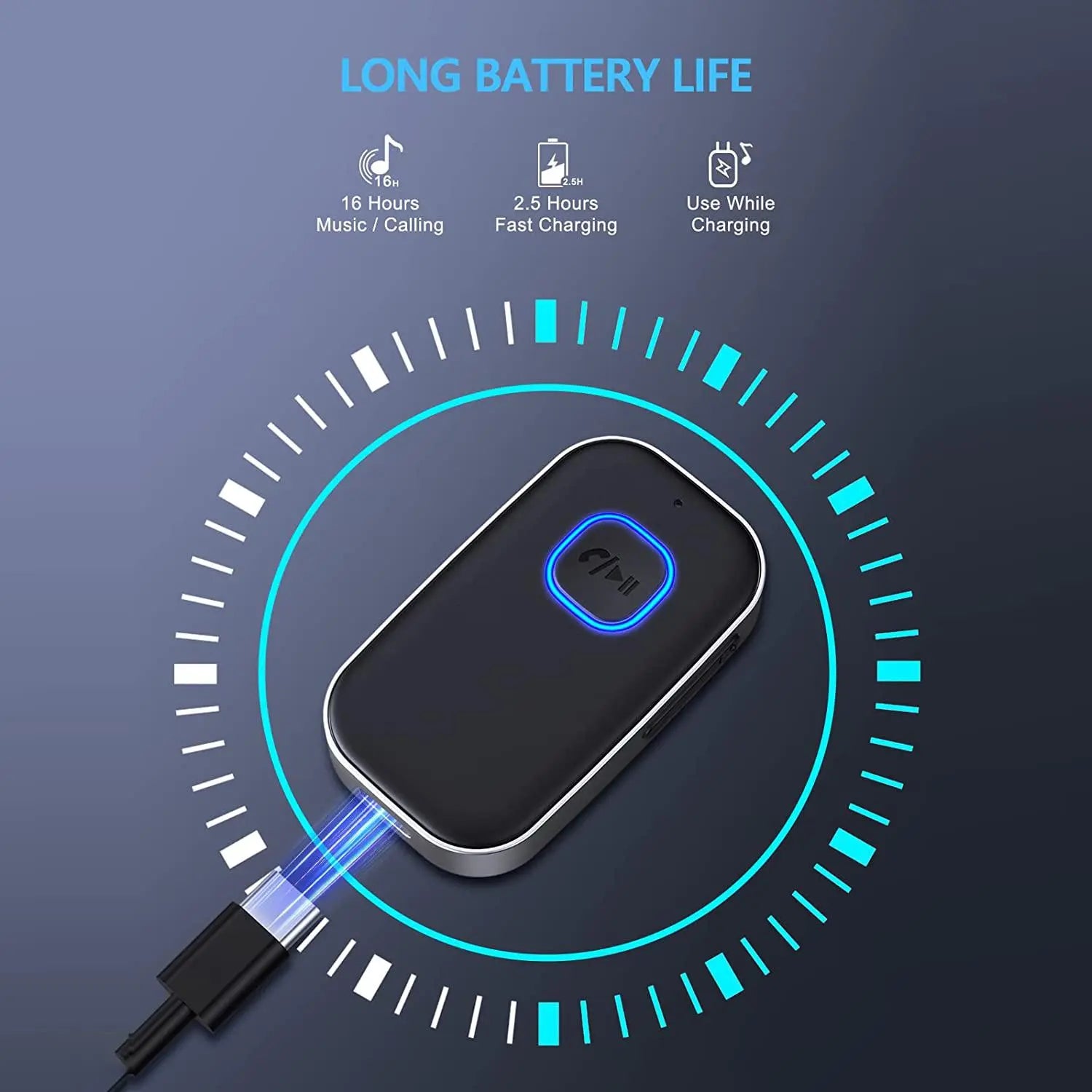 Bluetooth-Compatible Audio Receiver and Wireless FM Transmitter, AUX Input Sound Adapter for Car #GLOBAL PICKS