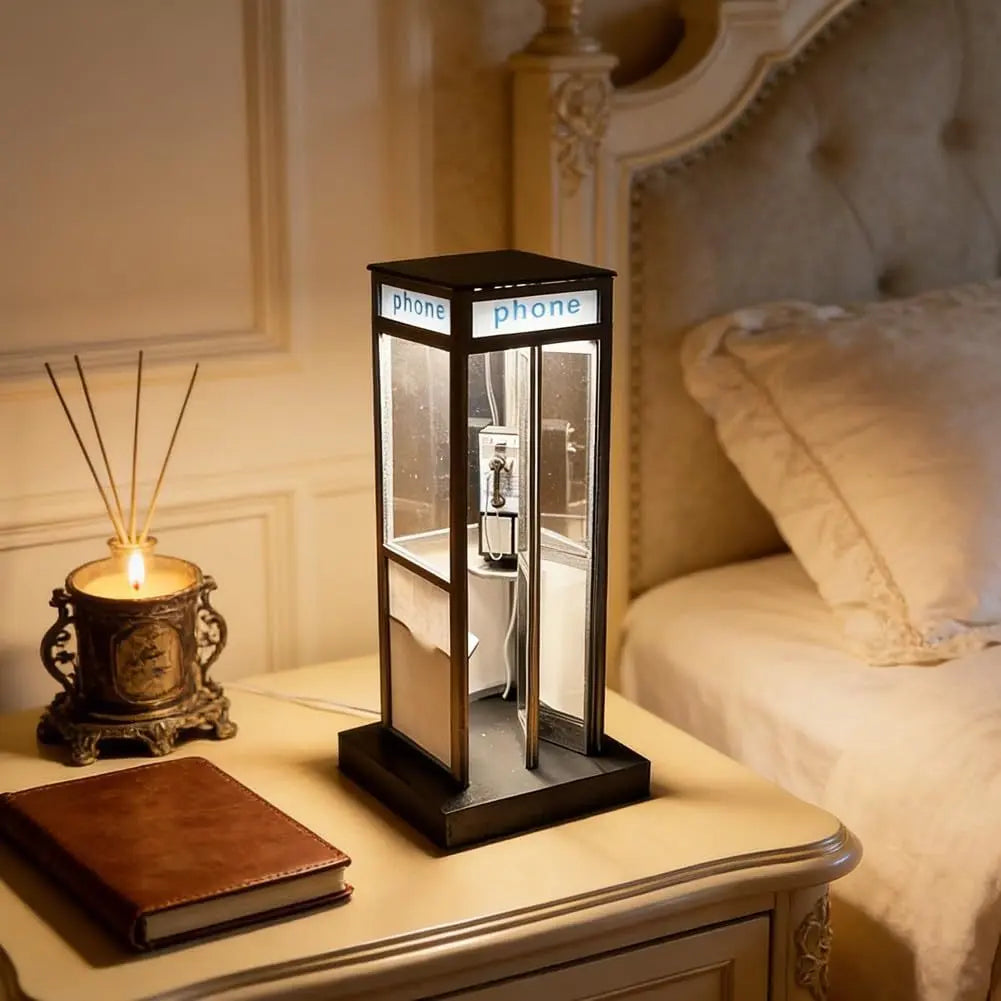 Retro Telephone Booth Decorative Lamp — another view