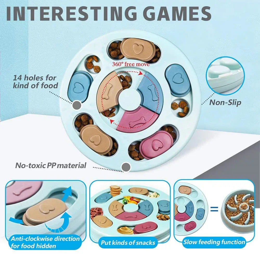 Anti-Gulping Dog Puzzle Feeder