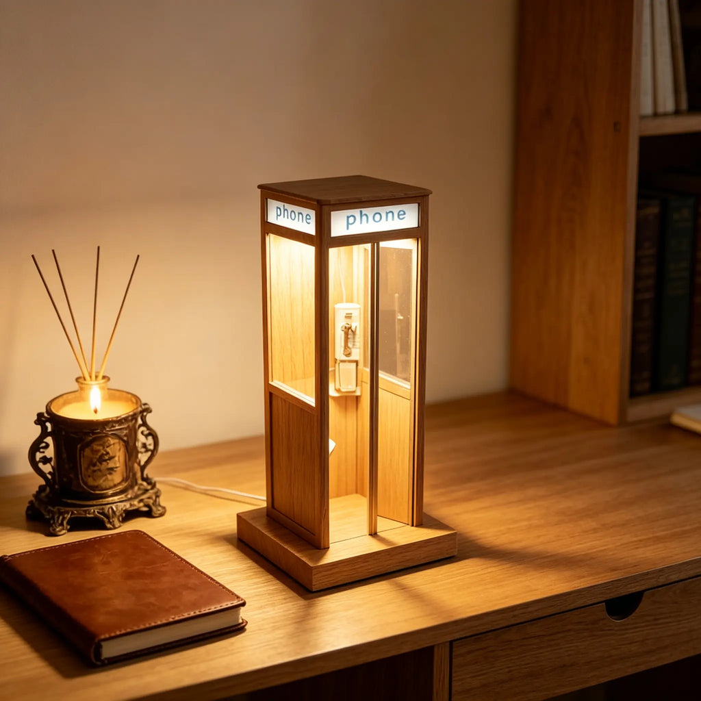 Retro Telephone Booth Decorative Lamp — closer look