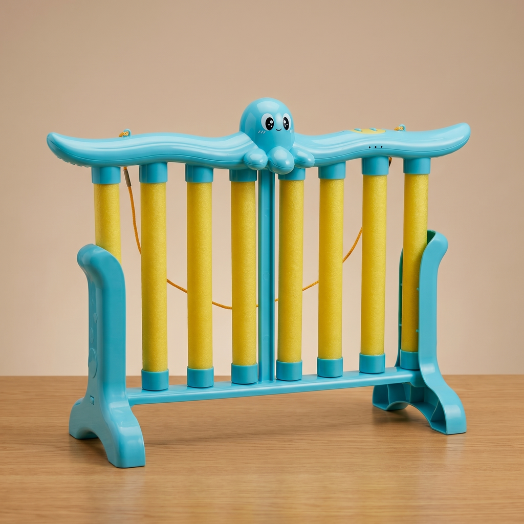 Falling sticks game on a wooden table