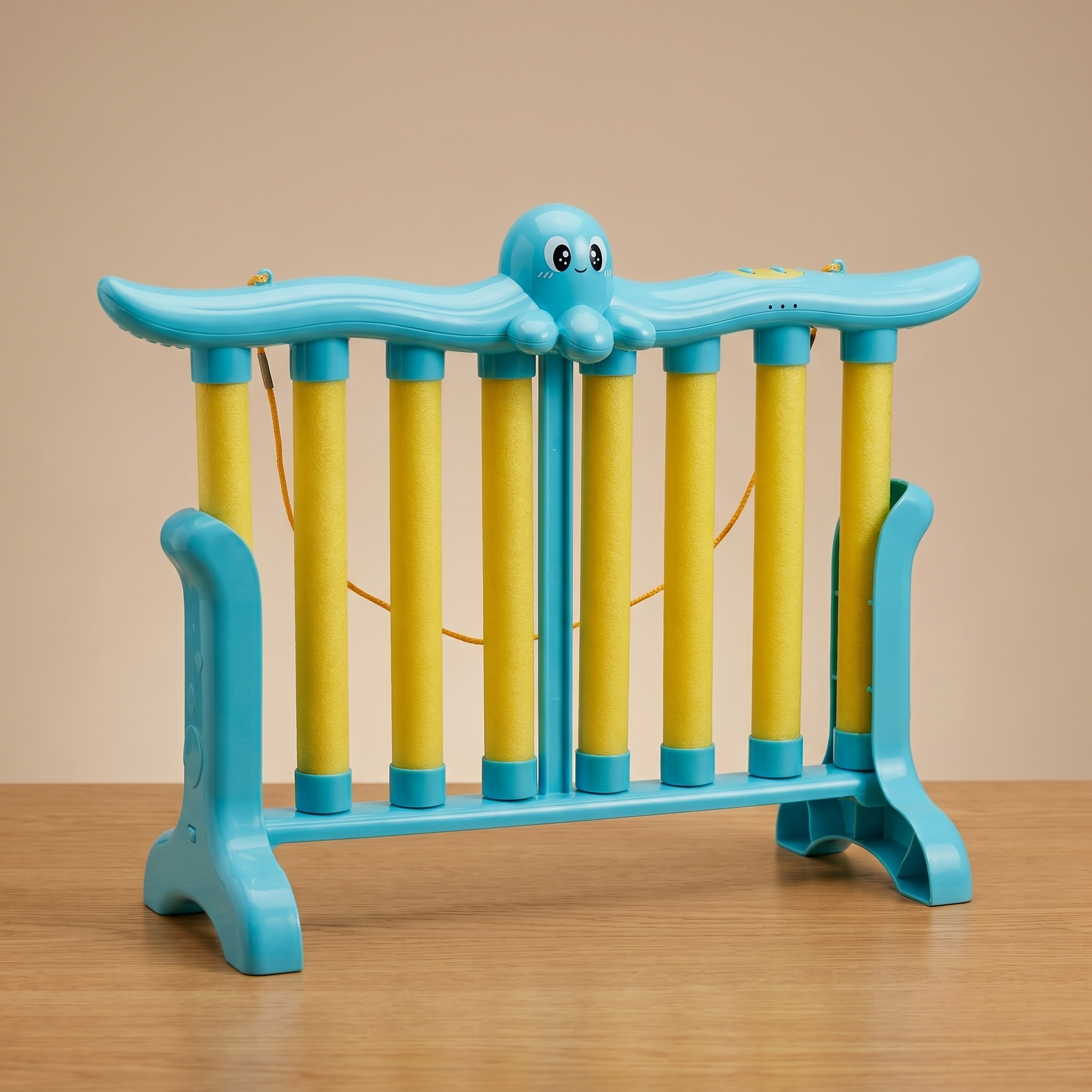Falling sticks game on a wooden table